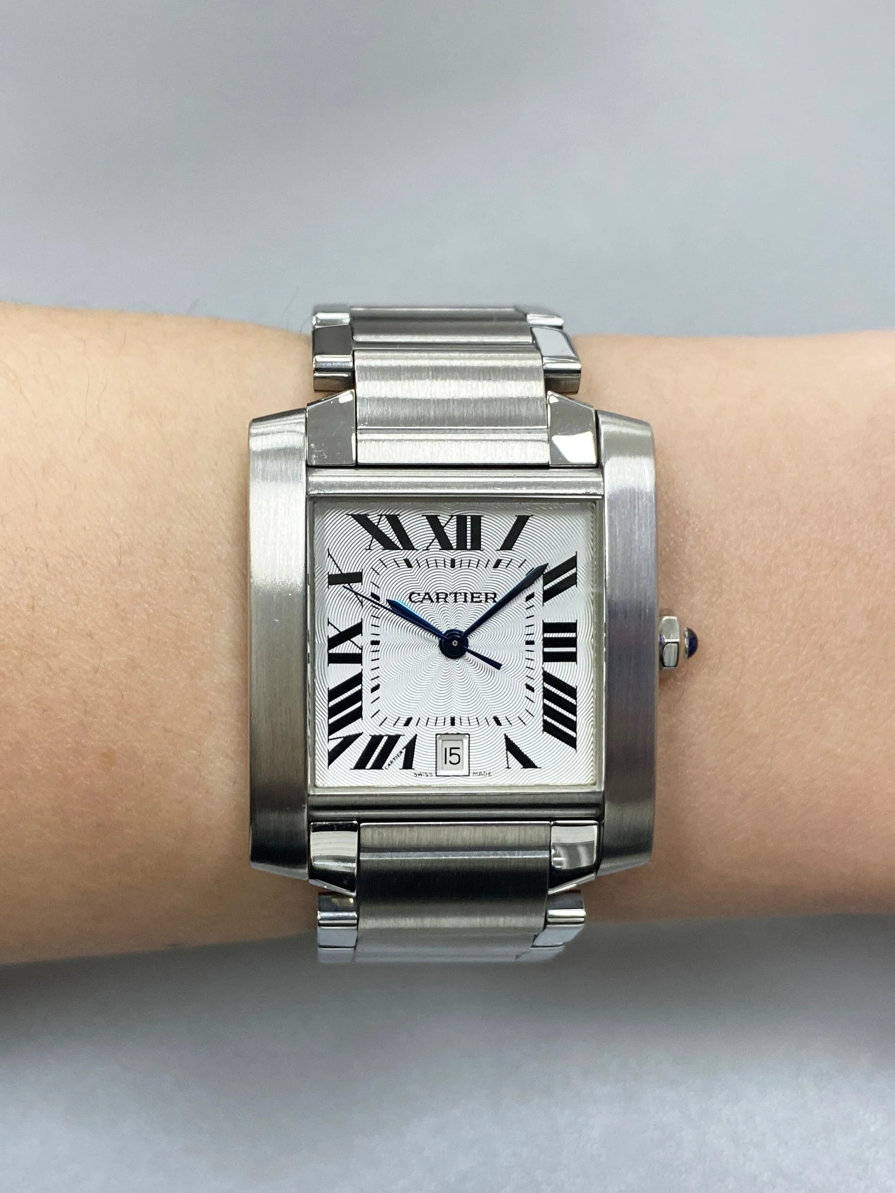 Cartier Tank Francaise W51002Q3 Stainless Steel Mens Watch