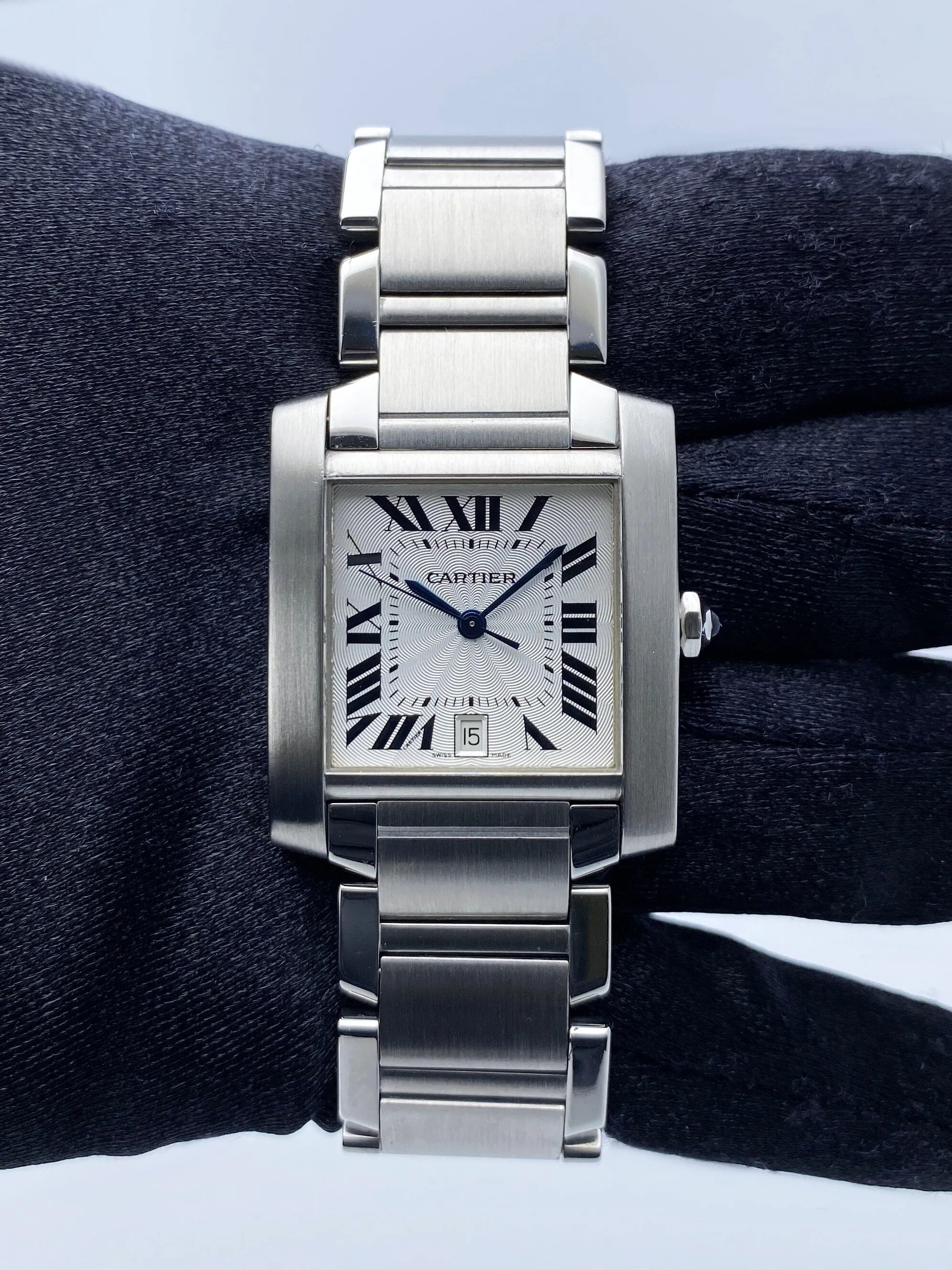 Cartier Tank Francaise W51002Q3 Stainless Steel Mens Watch