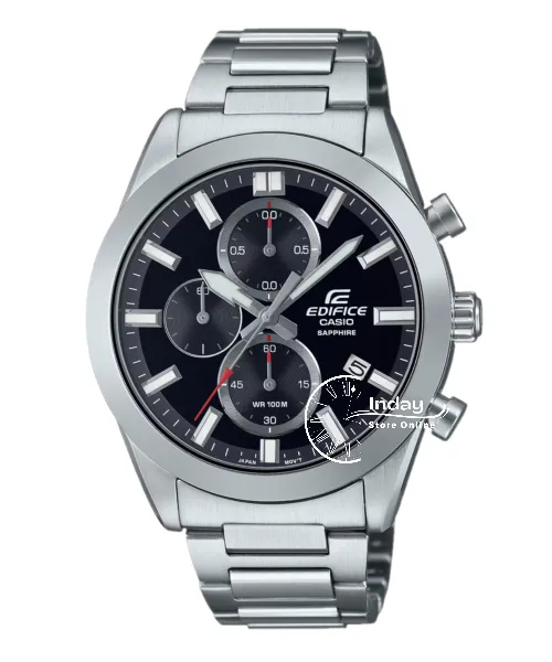Casio Edifice Men's Watch EFB-710D-1A Standard Chronograph Stainless Steel Band Sapphire Crystal