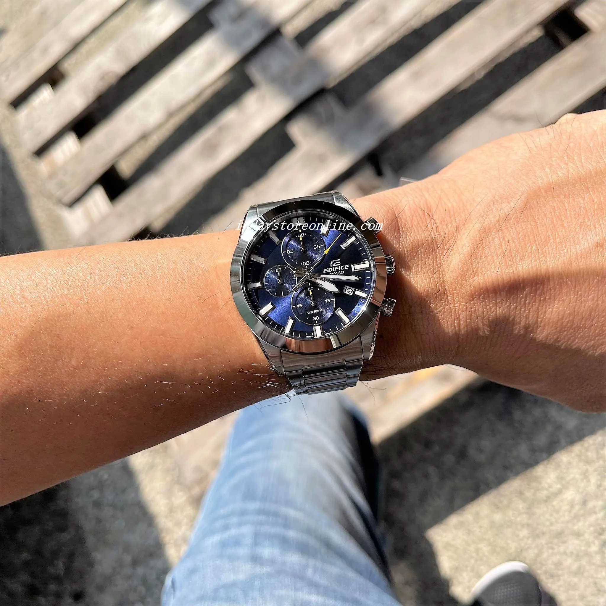 Casio Edifice Men's Watch EFB-710D-2A Standard Chronograph Stainless Steel Band Sapphire Crystal