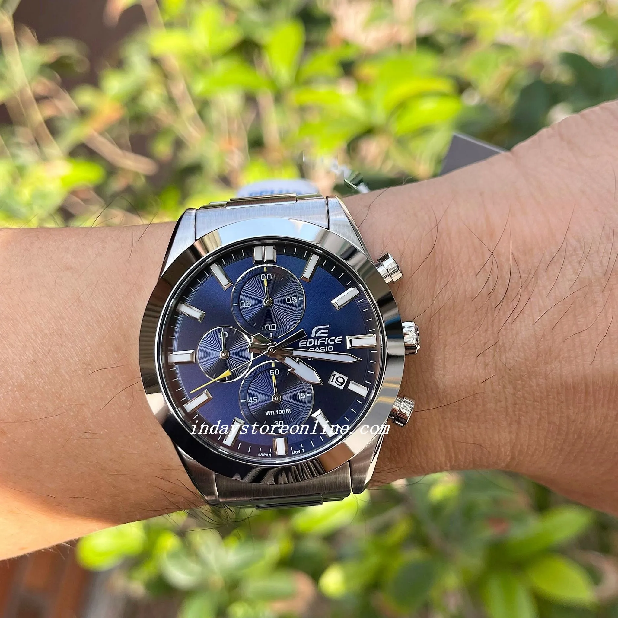 Casio Edifice Men's Watch EFB-710D-2A Standard Chronograph Stainless Steel Band Sapphire Crystal