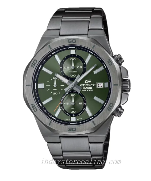 Casio Edifice  Men's Watch EFV-640DC-3A Standard Chronograph Stainless Steel Band Mineral Glass