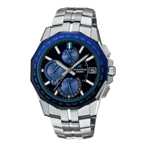 Casio Oceanus Manta Black-Blue 42.5mm Titanium Men's Watch OCWS6000-1A