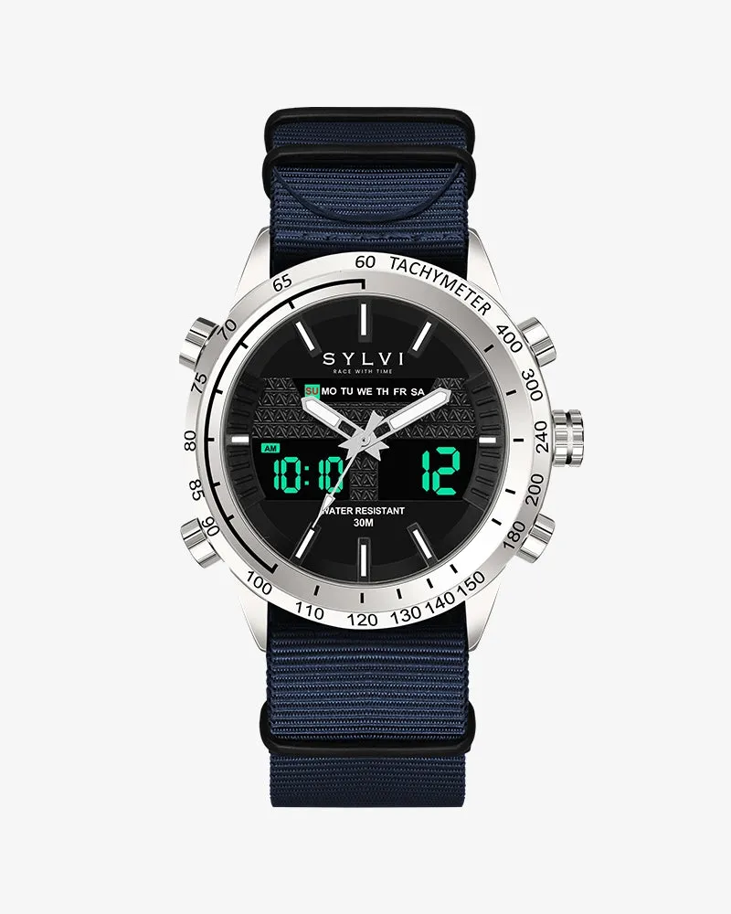 Certified Imperfect Hawk Silver Navy Blue Nylon