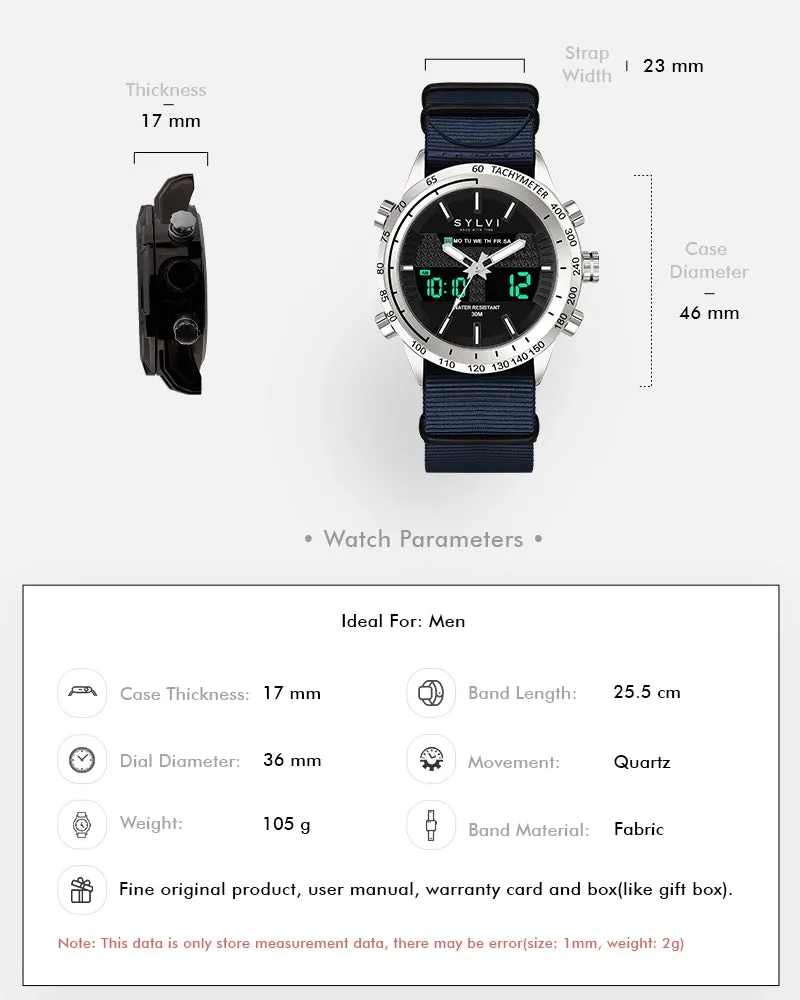 Certified Imperfect Hawk Silver Navy Blue Nylon