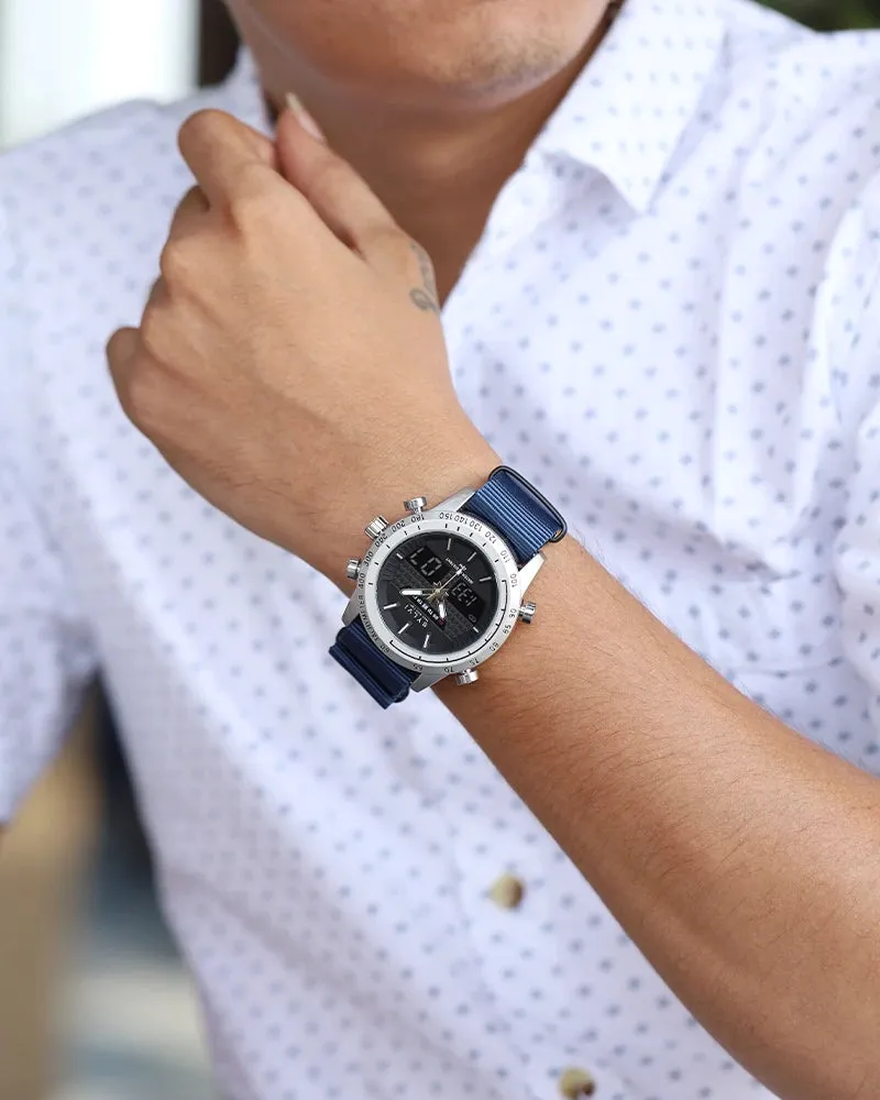 Certified Imperfect Hawk Silver Navy Blue Nylon