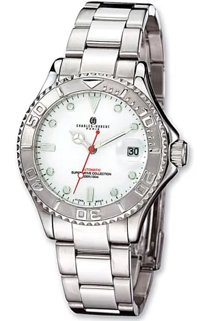 Charles-Hubert Paris Superlative Stainless Steel Automatic Sport Watch,  White Dial, XWA504