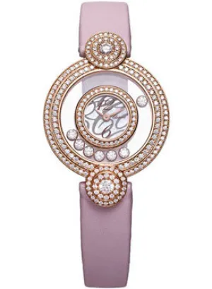Chopard Happy Diamonds Mother of Pearl Dial Pink Silk Strap Ladies Watch 209341-5001