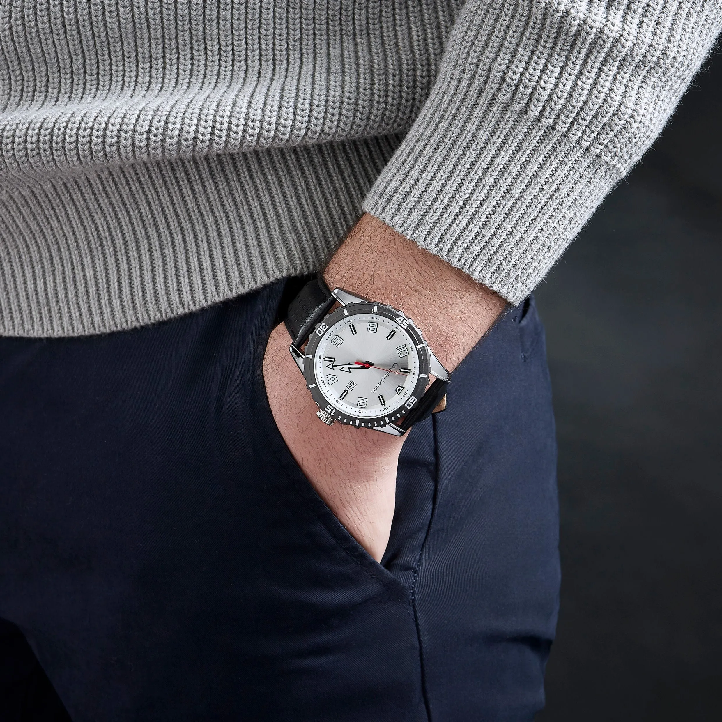 CHRISTIAN LACROIX LMD489A - Date watch Sol Black & Chrome