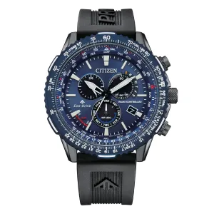Citizen Promaster Air Mens Eco Drive Chronograph Black Tone Rubber Strap Watch