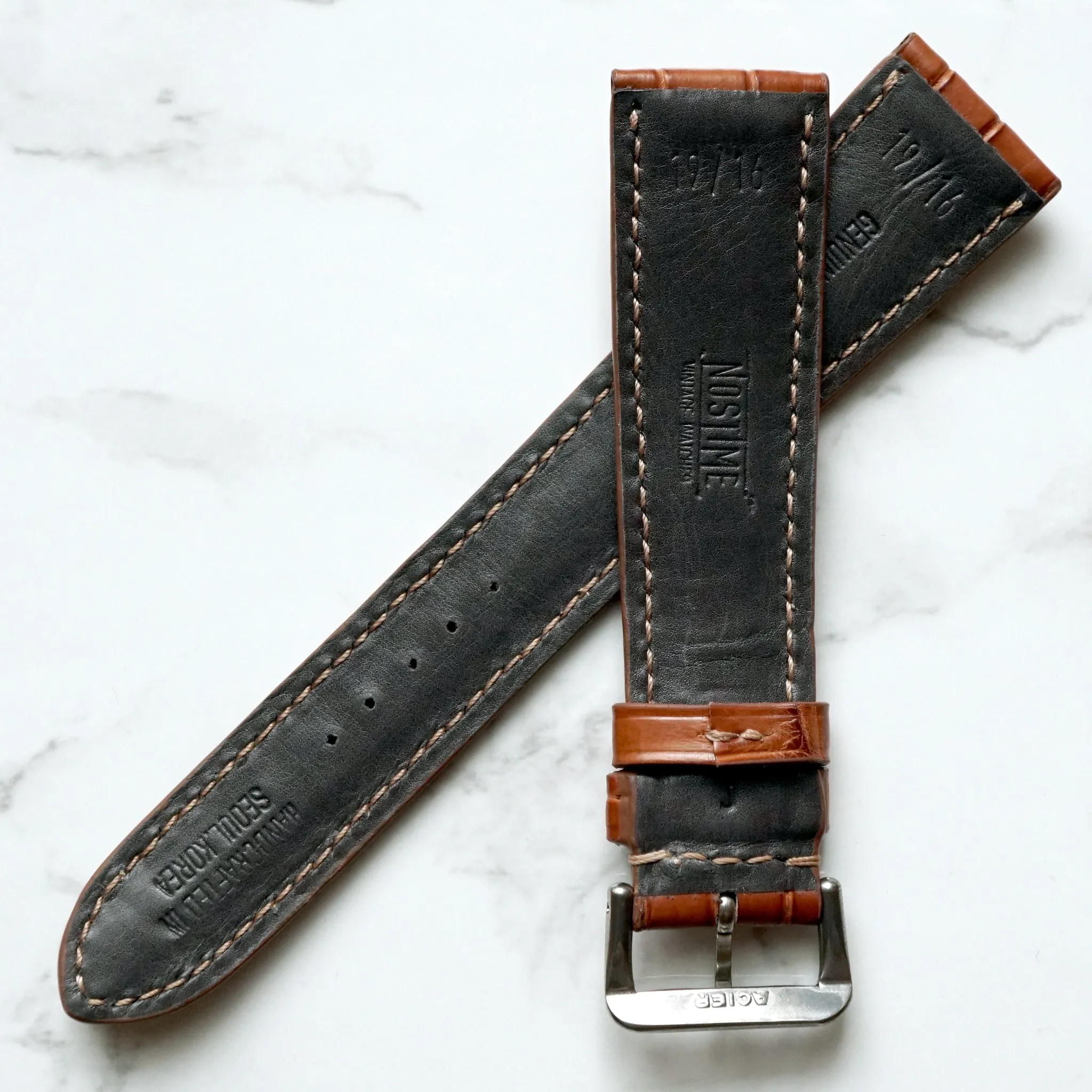 COGNAC TAN CUSTOM MADE CROCODILE STRAP