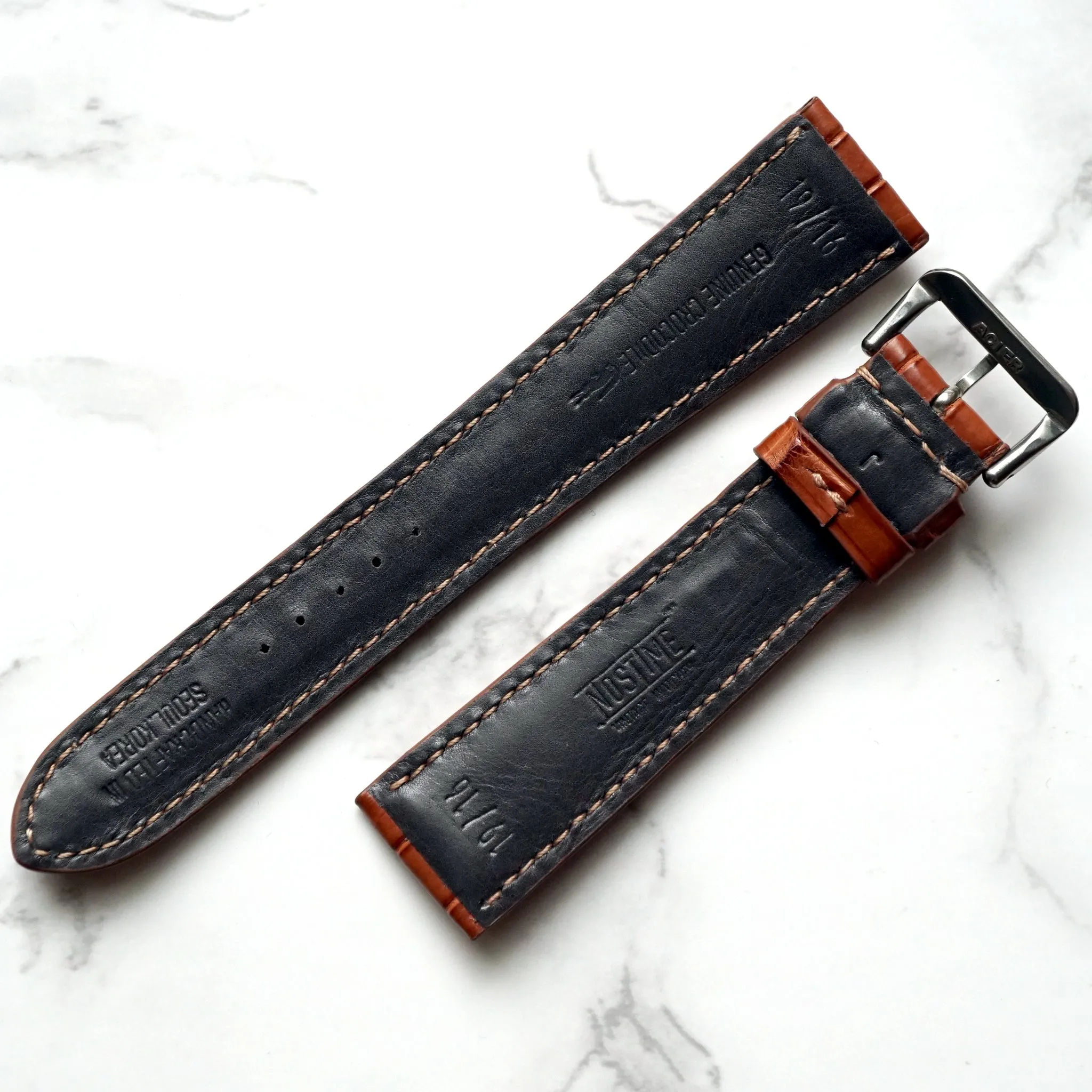 COGNAC TAN CUSTOM MADE CROCODILE STRAP