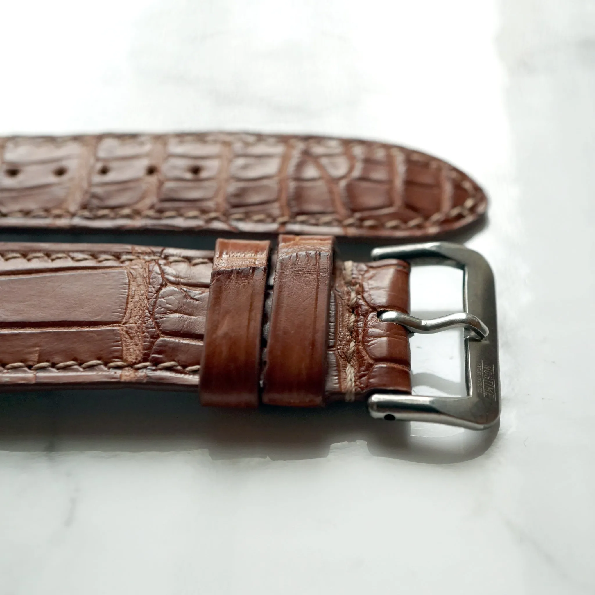 COGNAC TAN CUSTOM MADE CROCODILE STRAP