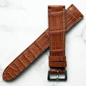 COGNAC TAN CUSTOM MADE CROCODILE STRAP