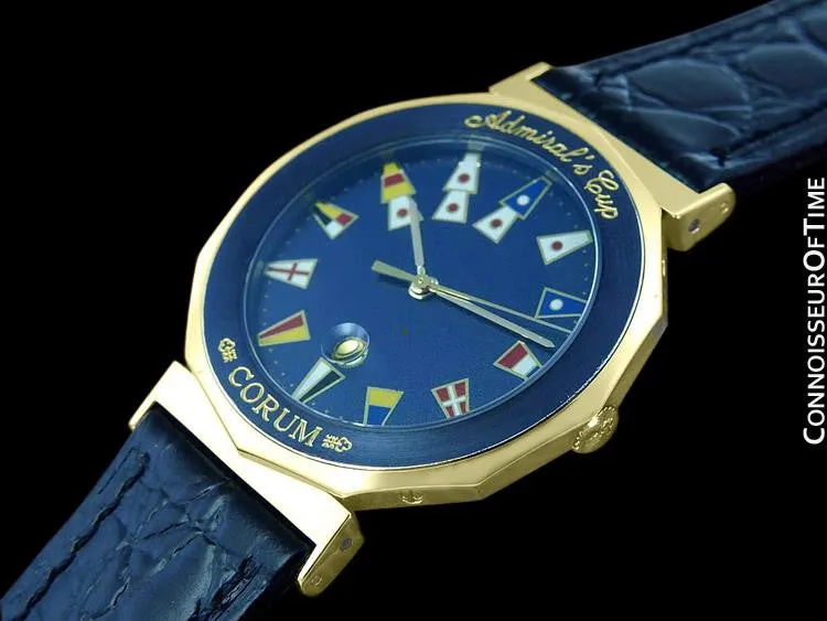 Corum Admiral's Cup Mens Nautical Watch - Solid 18K Gold & Ceramic