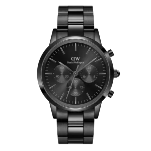 Daniel Wellington Iconic Chronograph 42 Link Black Sunray Watch