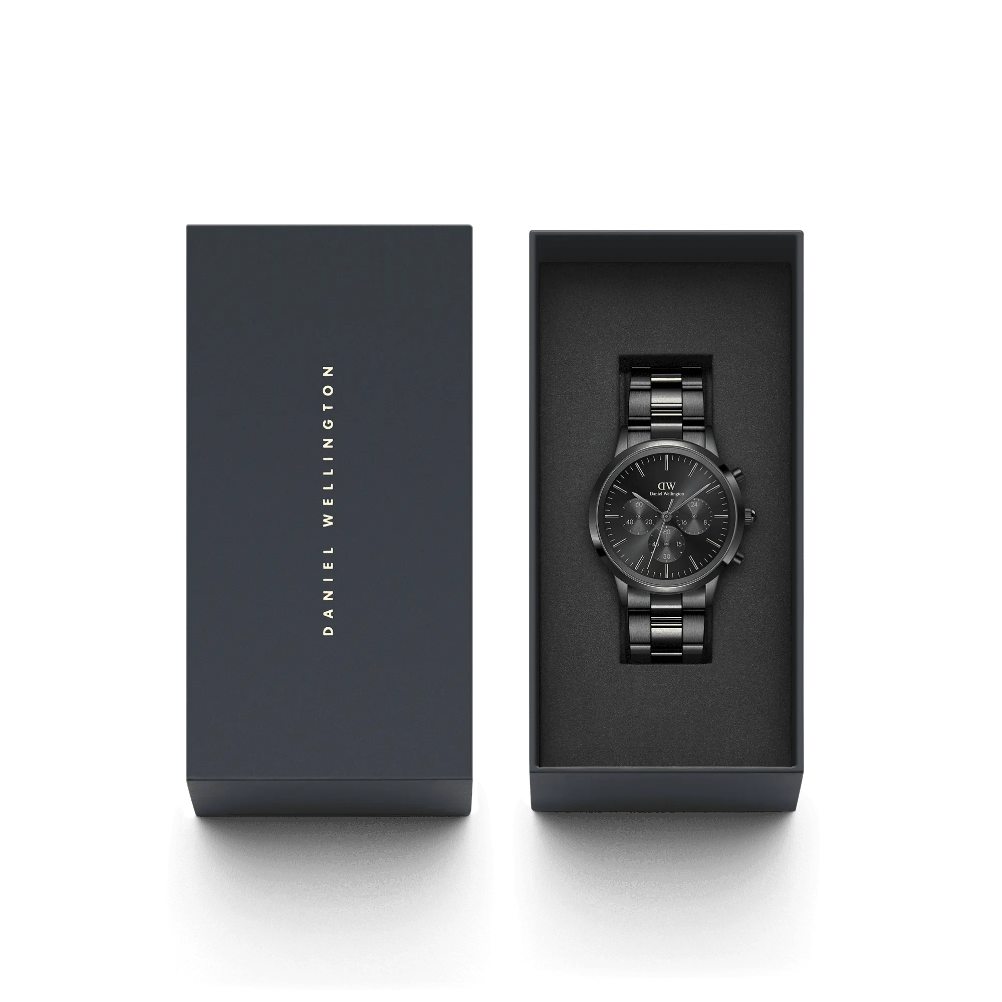 Daniel Wellington Iconic Chronograph 42 Link Black Sunray Watch