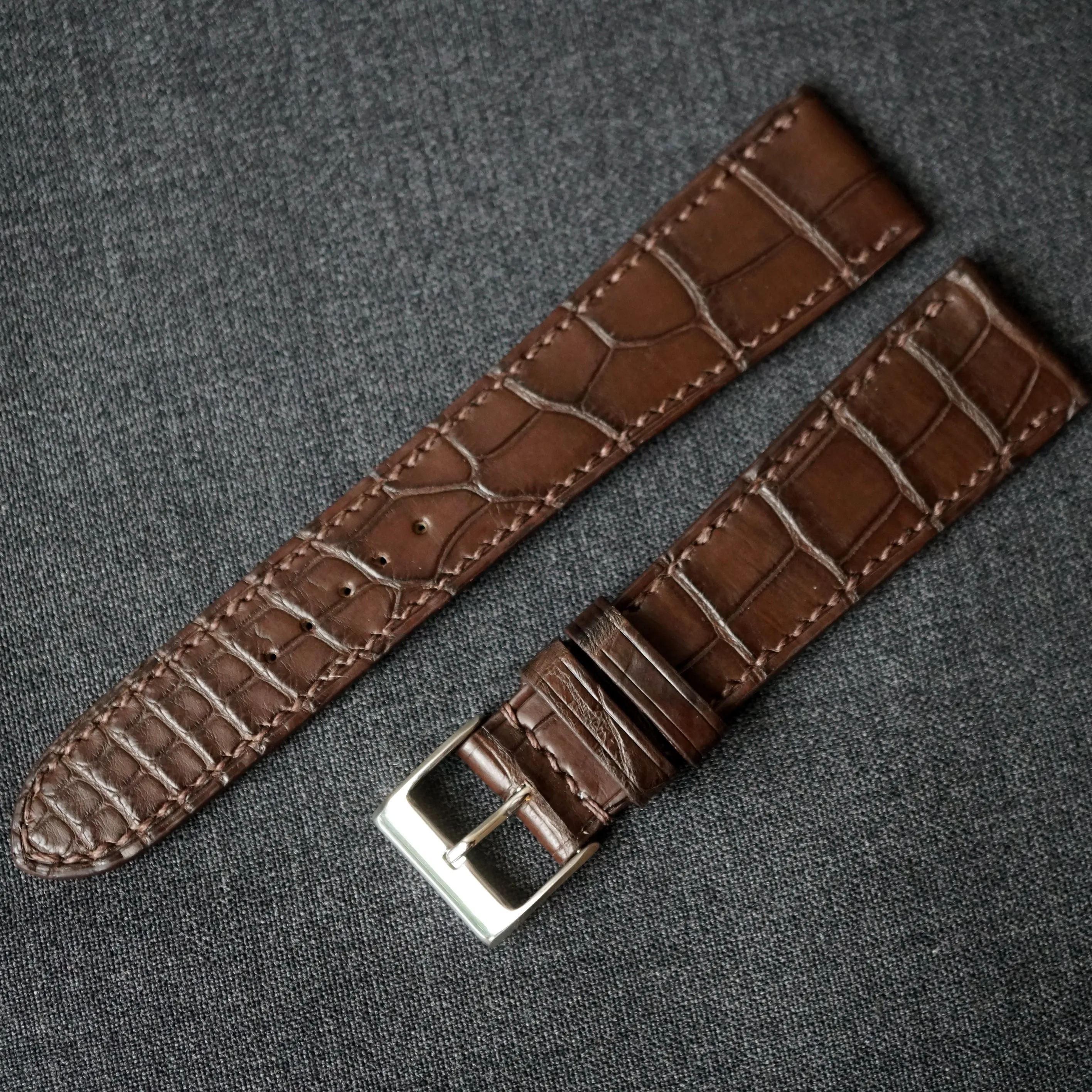 DARK BROWN CUSTOM MADE CROCODILE STRAP