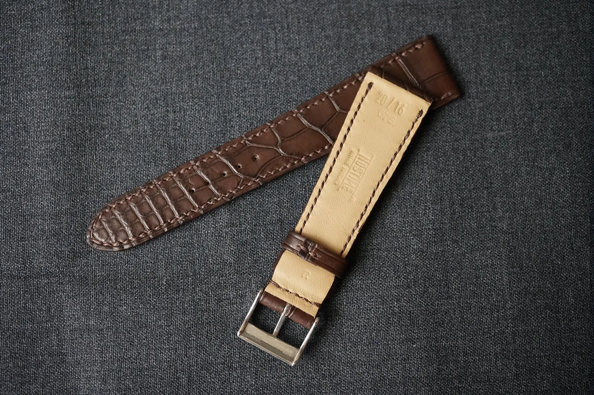 DARK BROWN CUSTOM MADE CROCODILE STRAP