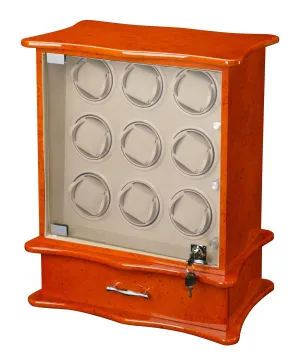 Diplomat Estate Collection Burl Wood Nine Watch Winder