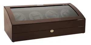 Diplomat Gothica Ebony Wood Eight Watch Winder with Black Leather Interior