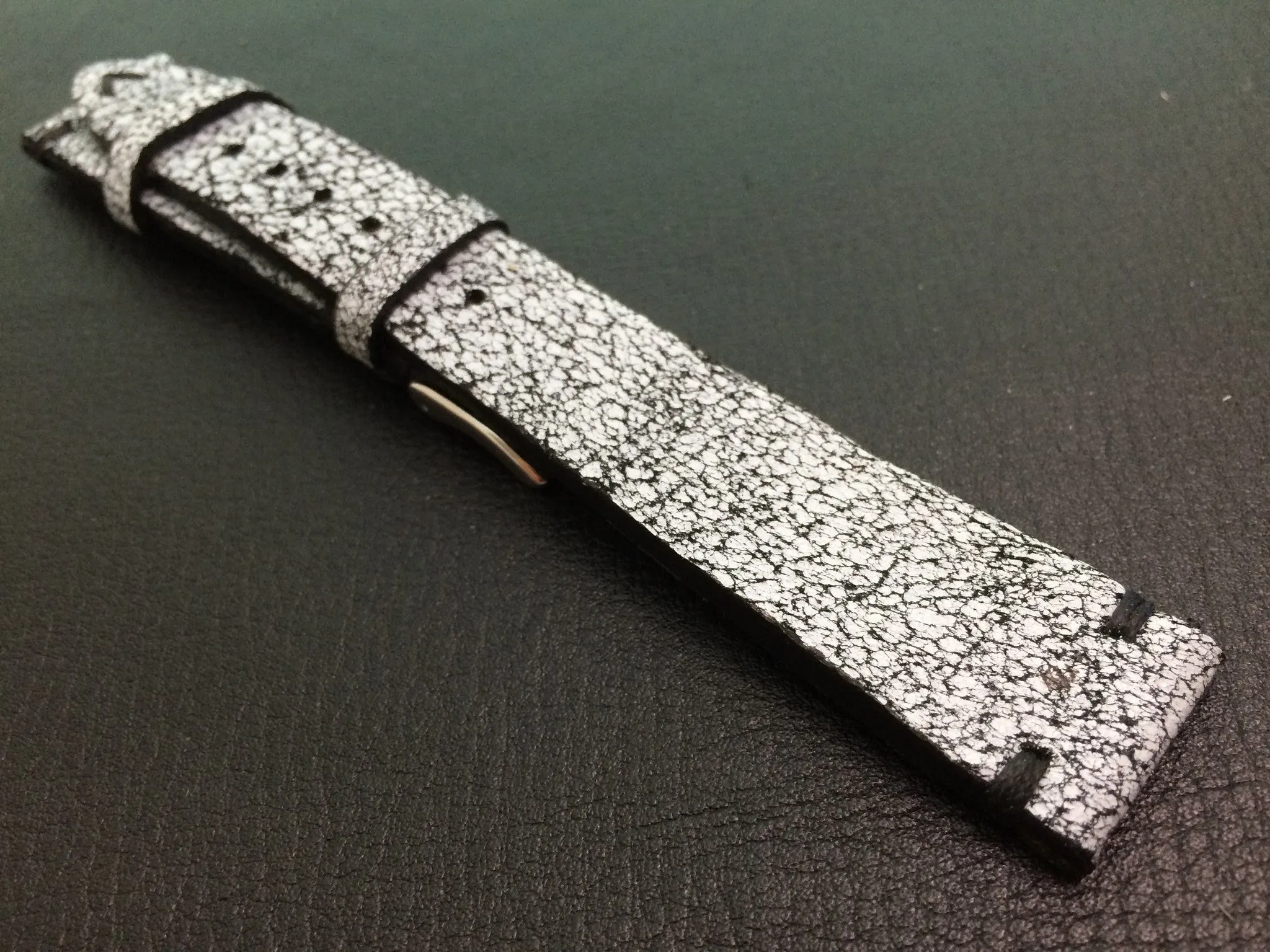 Distress White Genuine Leather Watch Straps, Leather Watch Band 19mm, Personalise Leather Birthday Gift Ideas for Husband