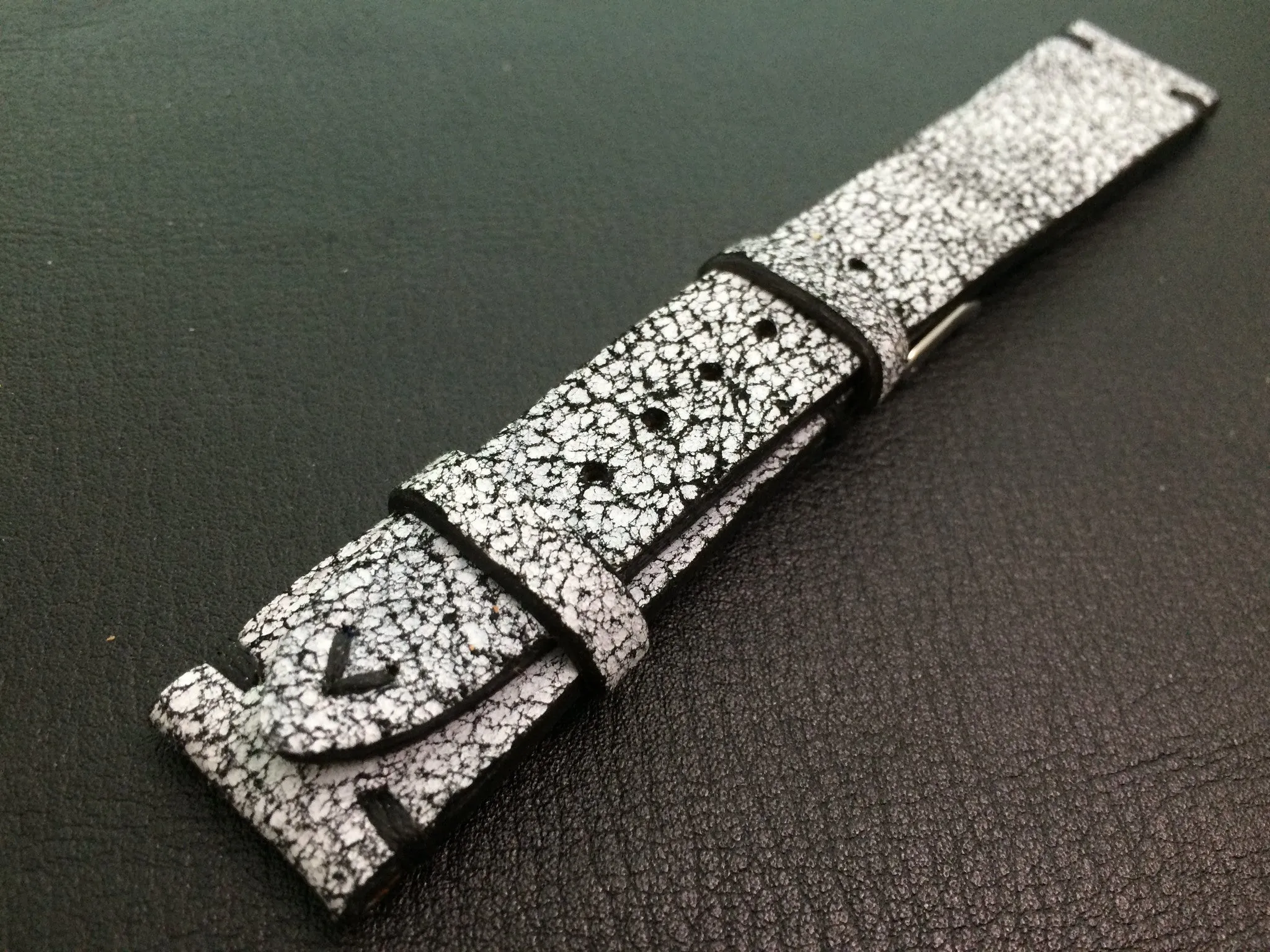 Distress White Genuine Leather Watch Straps, Leather Watch Band 19mm, Personalise Leather Birthday Gift Ideas for Husband