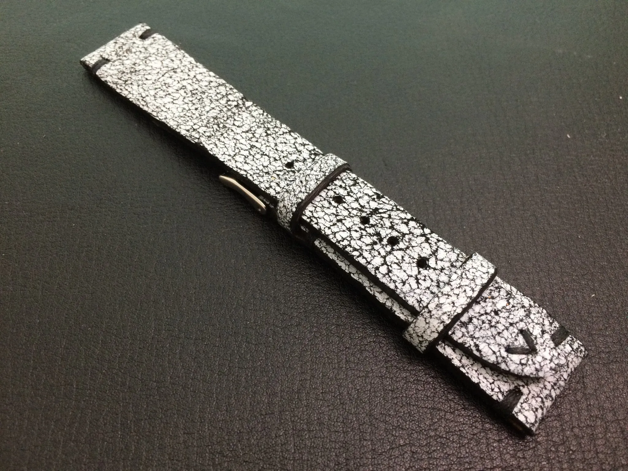 Distress White Genuine Leather Watch Straps, Leather Watch Band 19mm, Personalise Leather Birthday Gift Ideas for Husband
