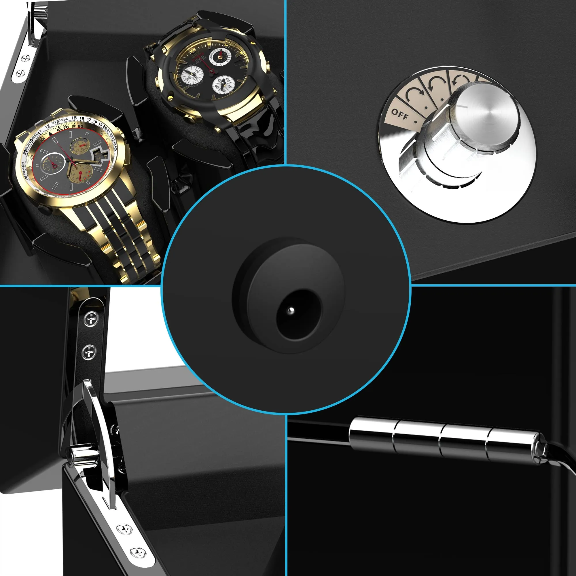 Double Automatic Watch Winder, Newly Upgrade 2021, Black