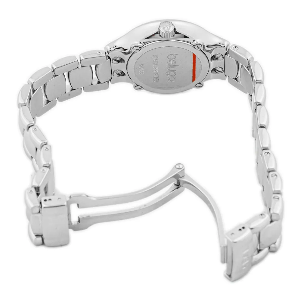 Ebel Ladies Beluga Stainless Steel 27mm Mother of Pearl Roman & Diamond Dot Watch Reference #: E9157421