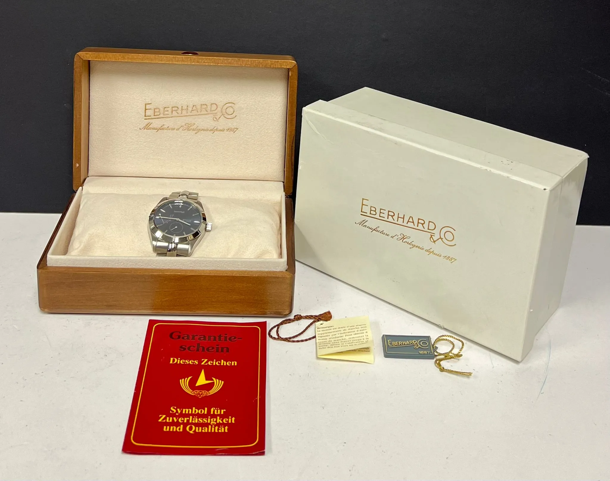 Eberhard 8 Jours Aqua Line 21018 Blue Dial Manual wind Men's Watch