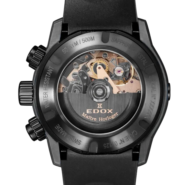EDOX SWISS MADE 01125-CLNGN-BUNN CO-1 CARBON CHRONOGRAPH AUTOMATIC