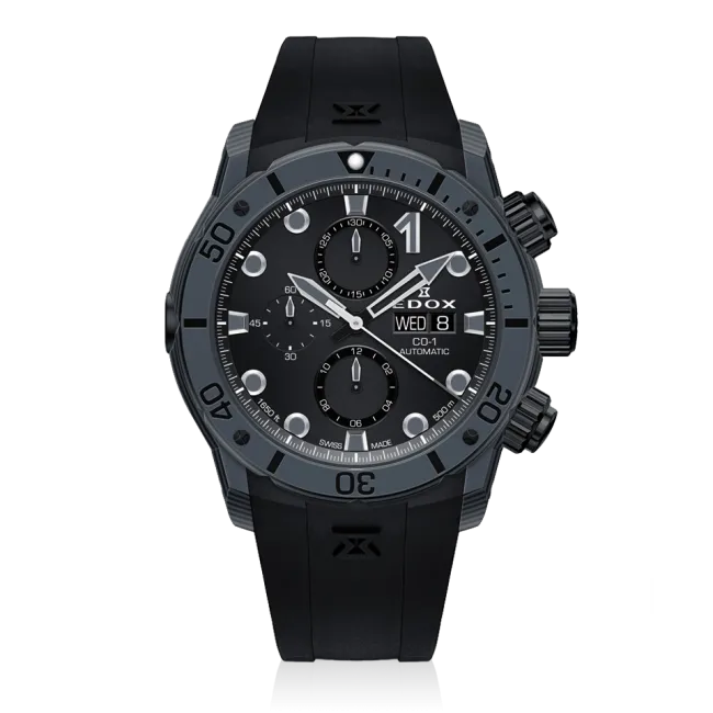 EDOX SWISS MADE 01125-CLNGN-NING CO-1 CARBON CHRONOGRAPH AUTOMATIC
