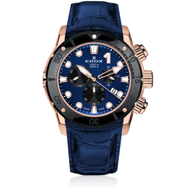 EDOX SWISS MADE 10242-TINR-BUIRN CO-1 CHRONOGRAPH