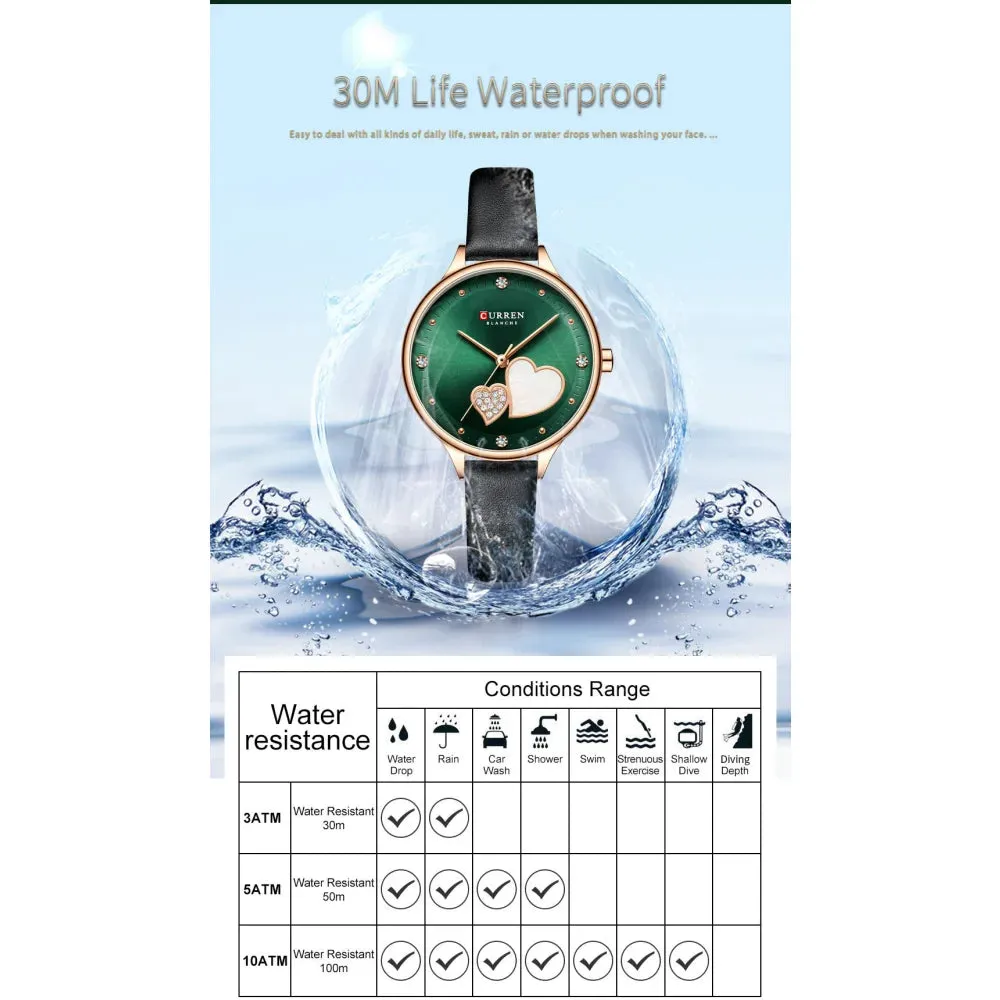 Elegant Leather Quartz Wristwatch with Rhinestone Watches for Female