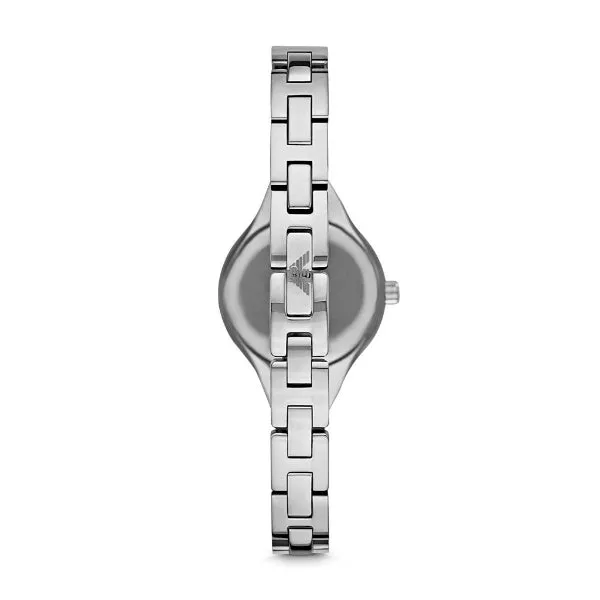 EMPORIO ARMANI Classic Silver Stainless Steel Silver Dial Quartz Watch for Ladies - AR7361