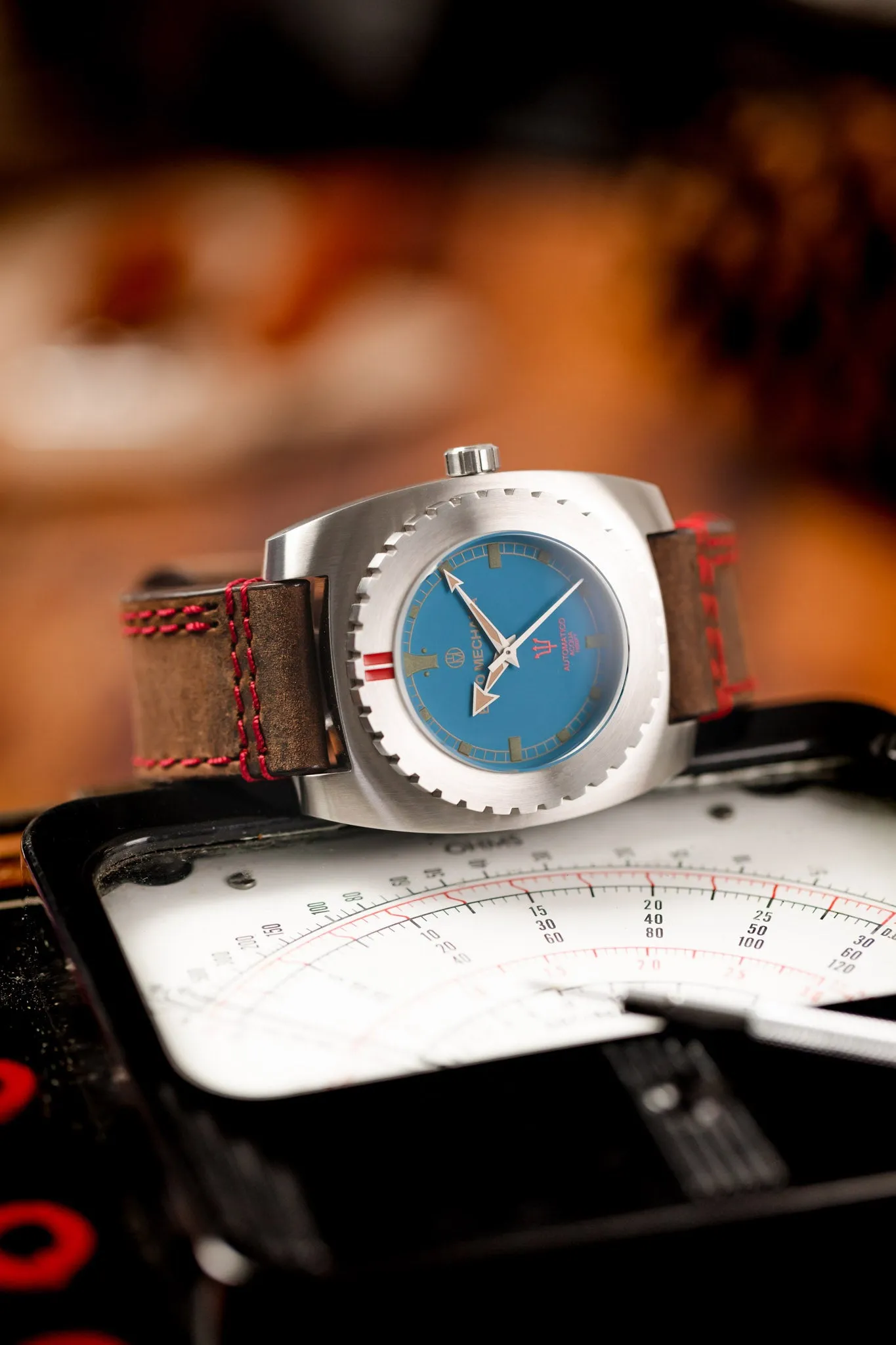 Enzo Mechana ACQUA 500m Peace Collection Automatic Watch - BLUE Dial (Lumed)
