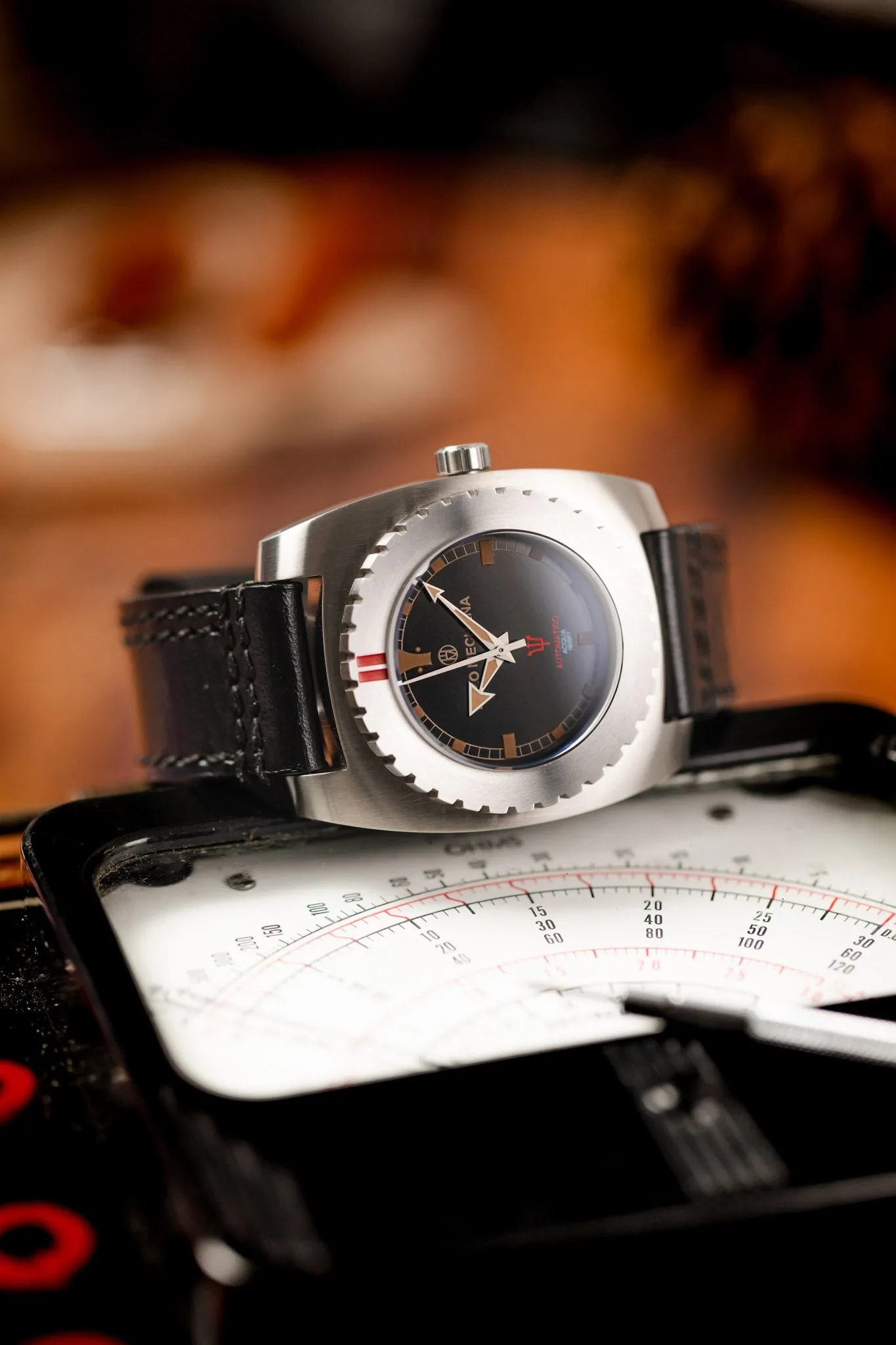 Enzo Mechana ACQUA 500m Peace Collection Automatic Watch - Gloss BLACK Dial (Non-Lumed)