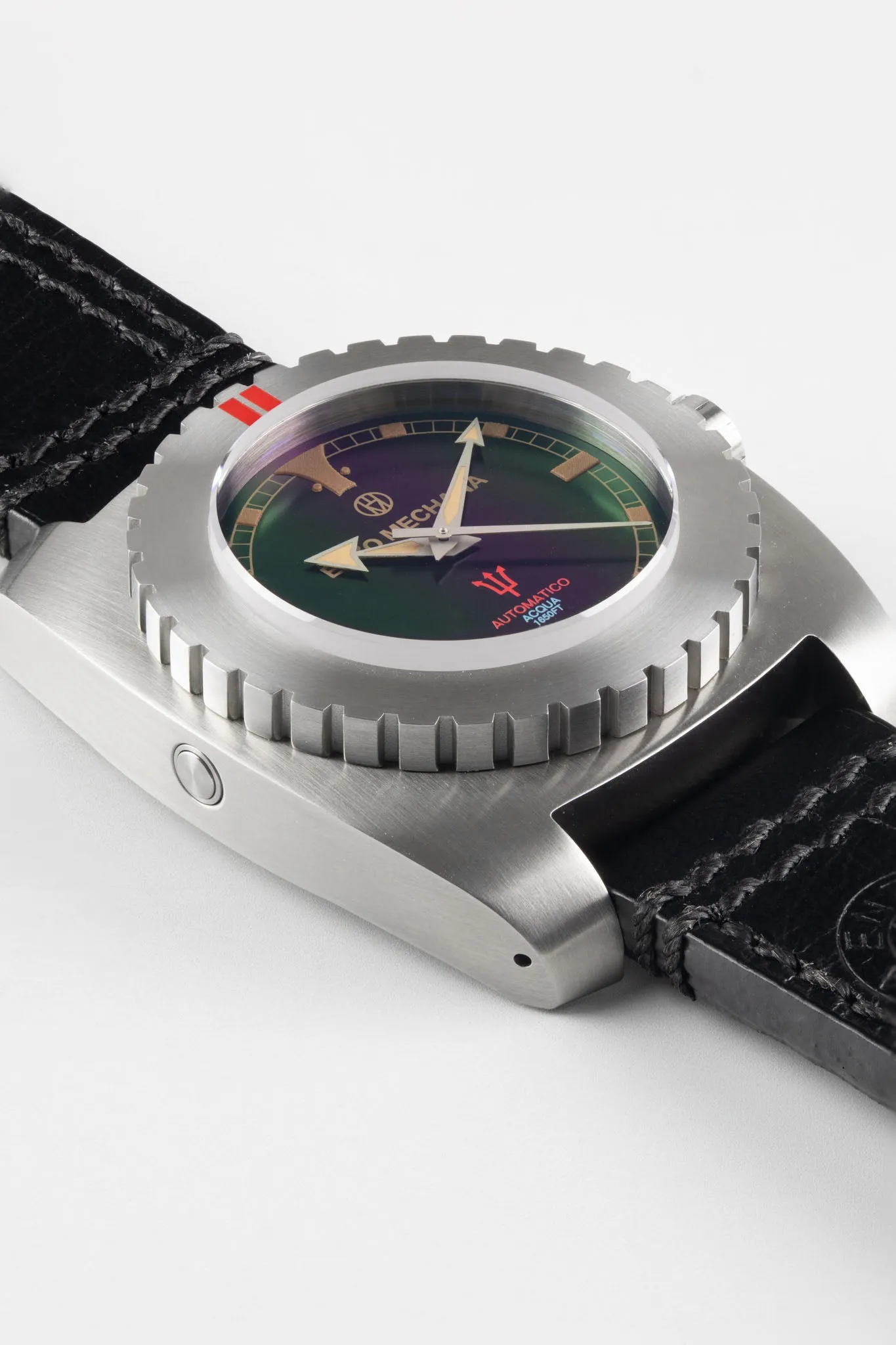 Enzo Mechana ACQUA 500m Peace Collection Automatic Watch - Gloss BLACK Dial (Non-Lumed)