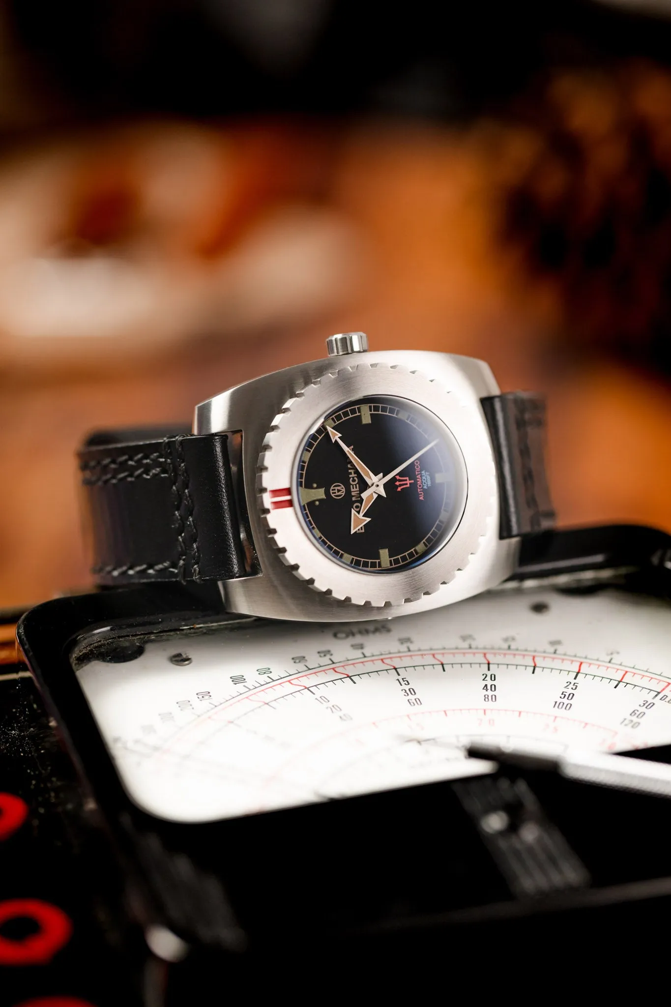 Enzo Mechana ACQUA 500m Peace Collection Automatic Watch - Matt BLACK Dial (Lumed)