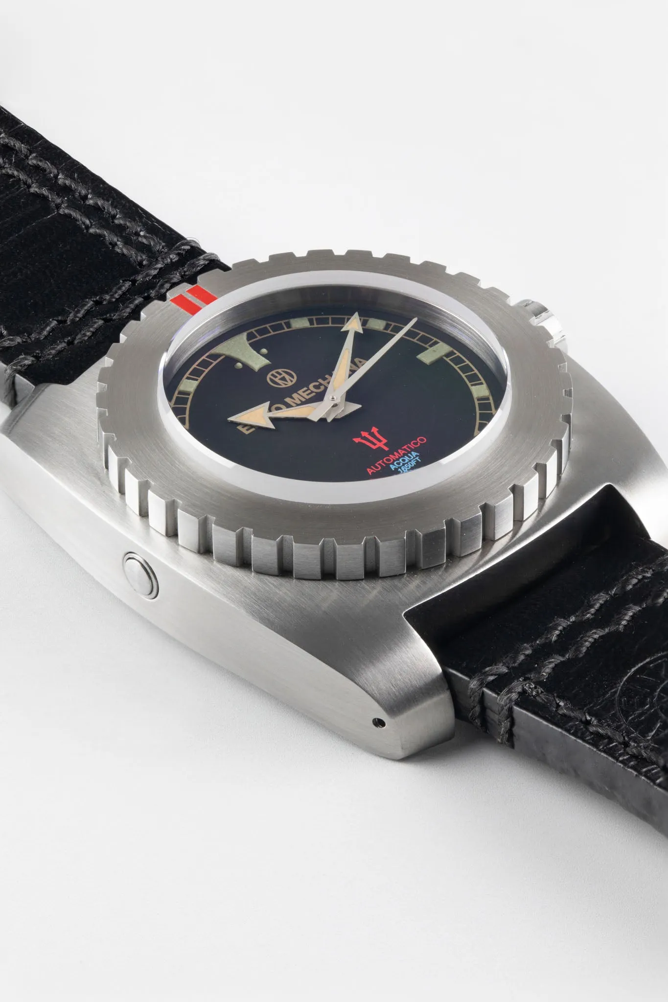 Enzo Mechana ACQUA 500m Peace Collection Automatic Watch - Matt BLACK Dial (Lumed)