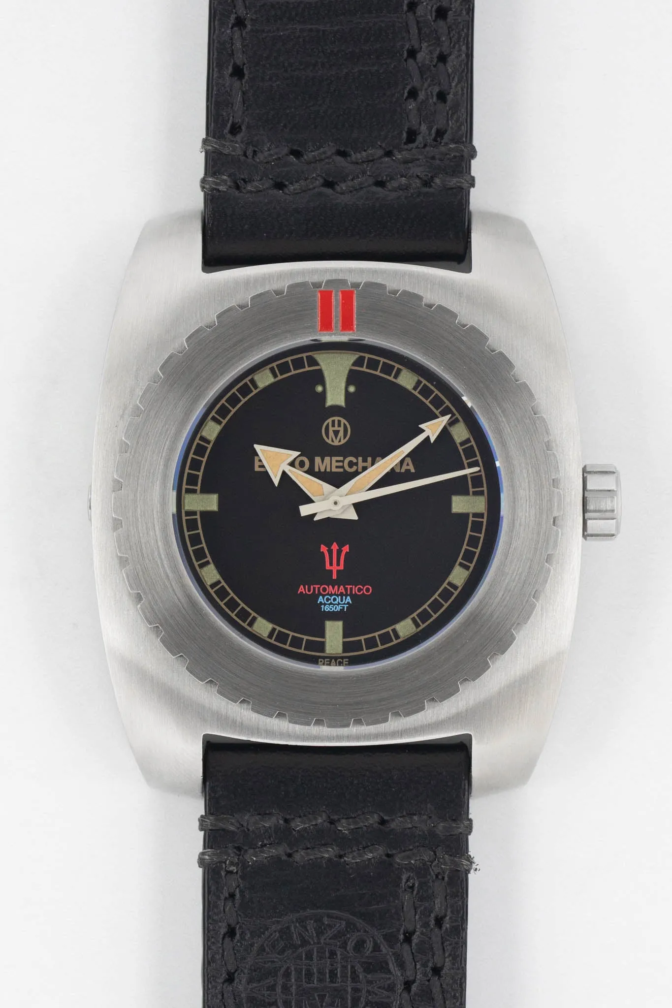 Enzo Mechana ACQUA 500m Peace Collection Automatic Watch - Matt BLACK Dial (Lumed)