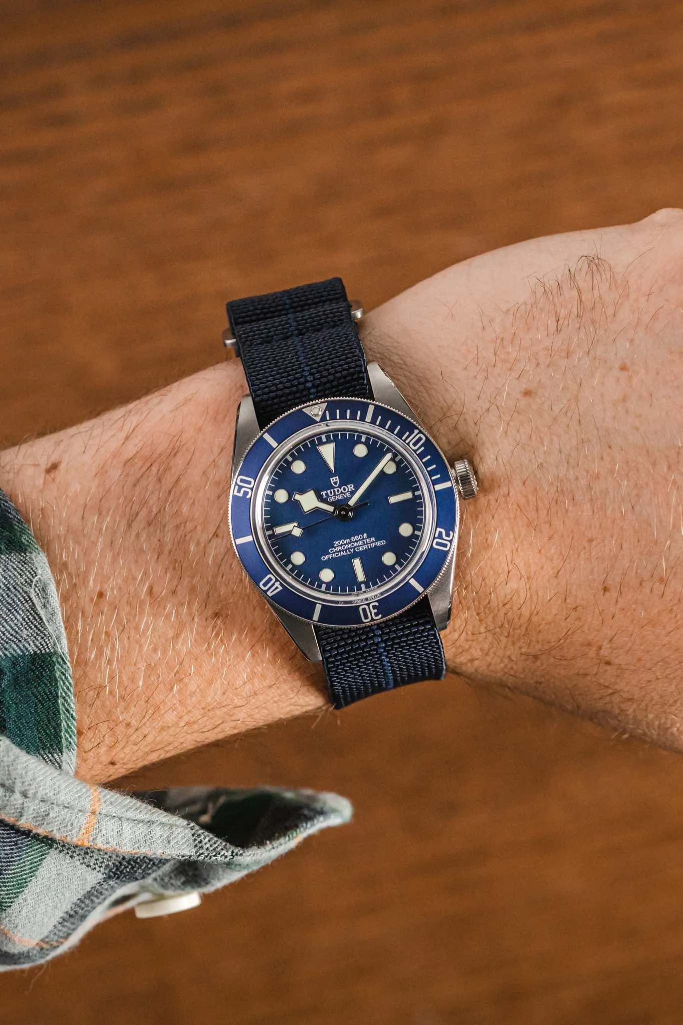 Erika's Originals TRIDENT MN™ Strap in TWO-TONE BLUE - BRUSHED Hardware