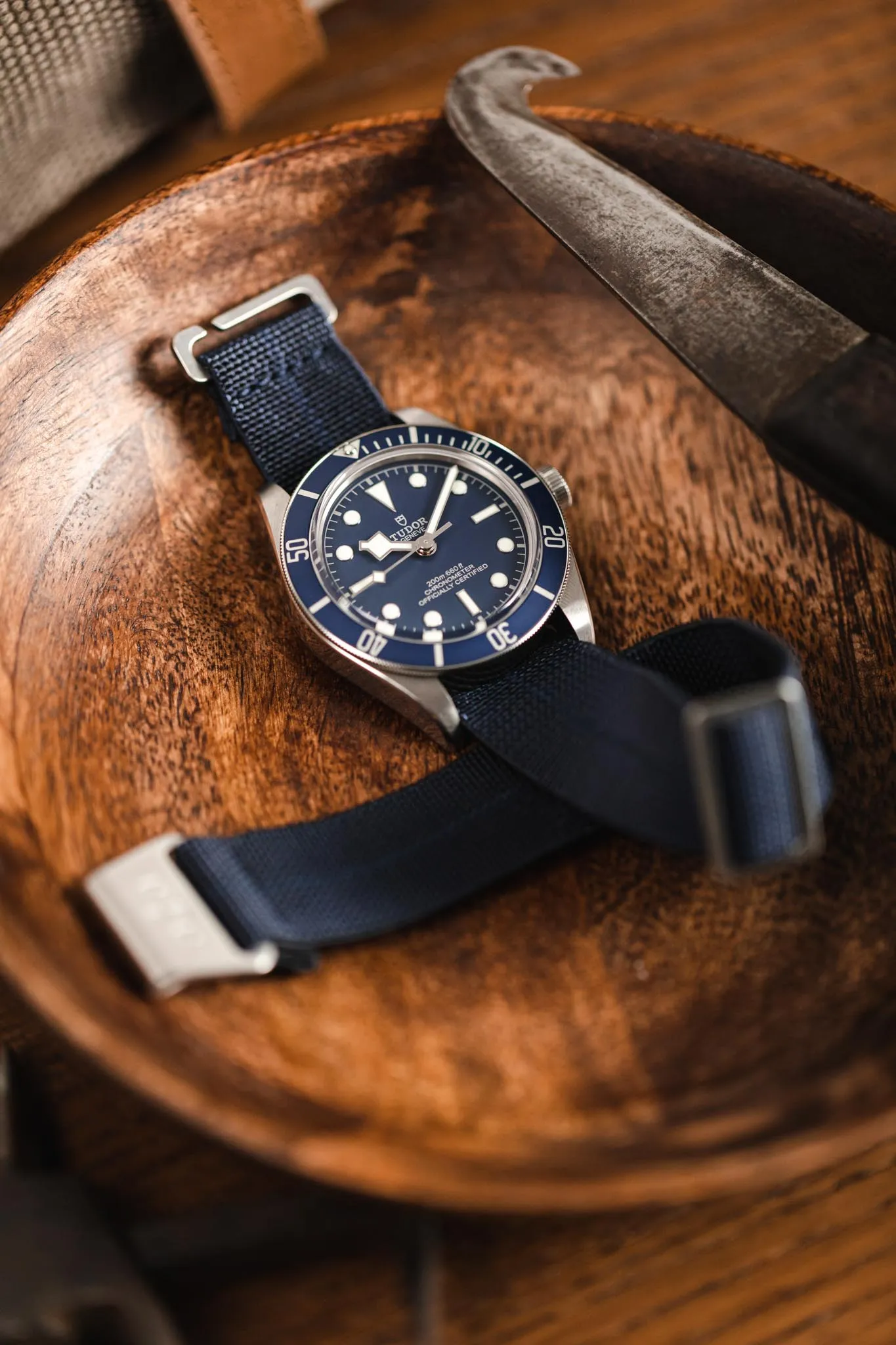 Erika's Originals TRIDENT MN™ Strap in TWO-TONE BLUE - BRUSHED Hardware