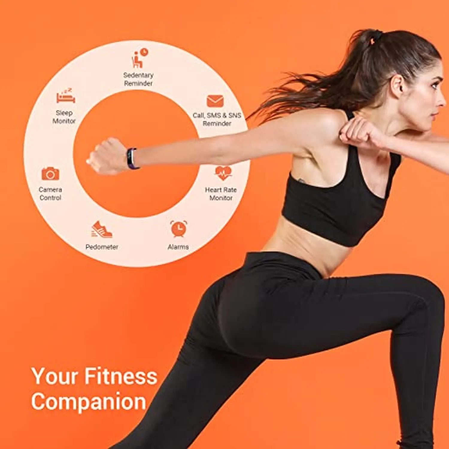 Eurans Fitness Tracker with Heart Rate, Sleep Monitor for Men and Women, Activity Tracker with Message Reminder, Step Calorie Counter Pedometer Watch