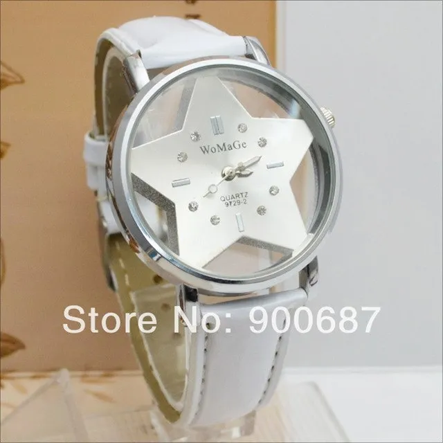 Fashion Women Watches Transparent Hollow Dial Star Watches Women's Quartz Watches Leather Band Womens Watches relogio feminino