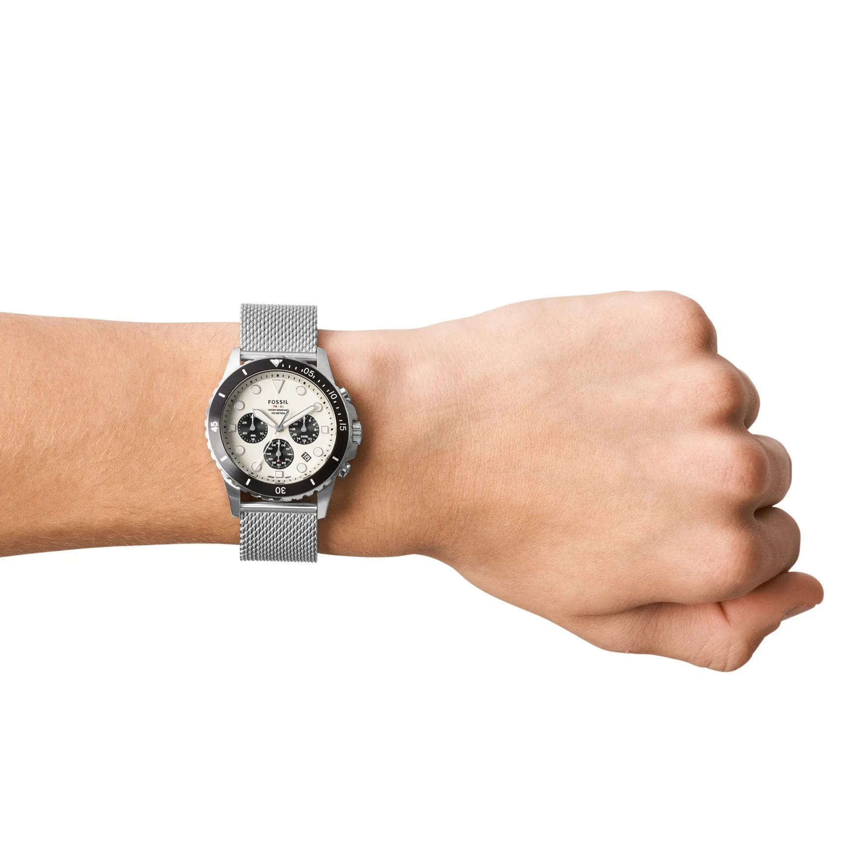 FB-01 Chronograph Stainless Steel Mesh Watch