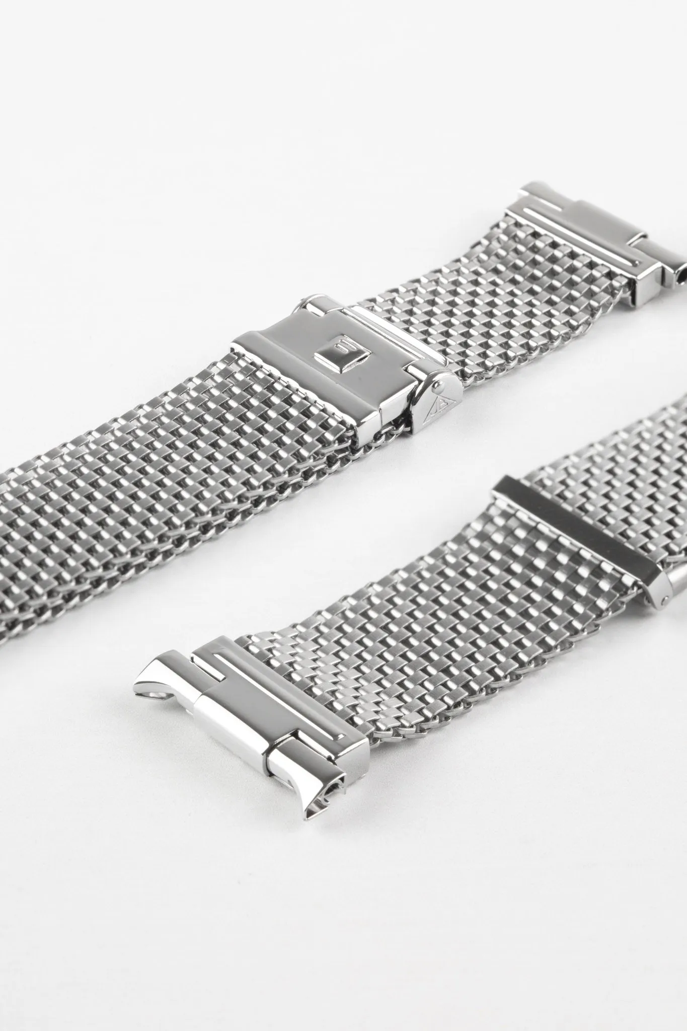 Forstner KOMFIT 'JB' Stainless Steel Square Mesh Watch Bracelet with Horned Ends - Wide Version