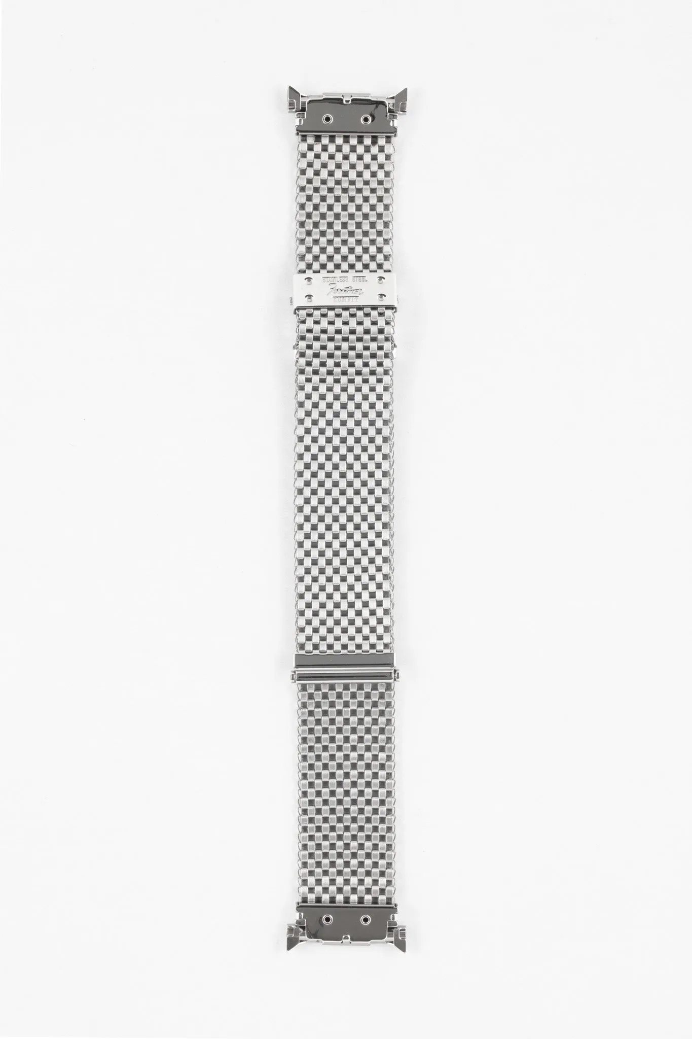 Forstner KOMFIT 'JB' Stainless Steel Square Mesh Watch Bracelet with Horned Ends - Wide Version