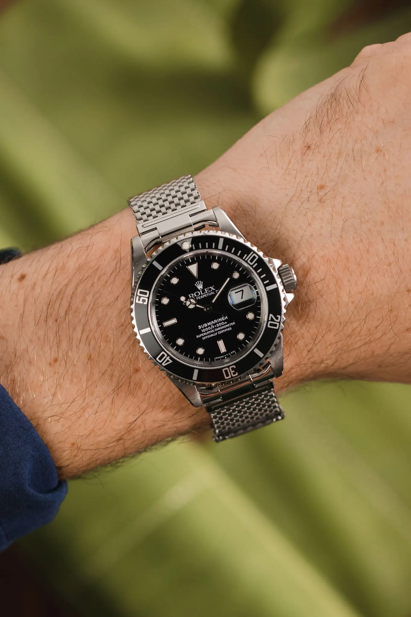Forstner KOMFIT 'JB' Stainless Steel Square Mesh Watch Bracelet with Horned Ends - Wide Version